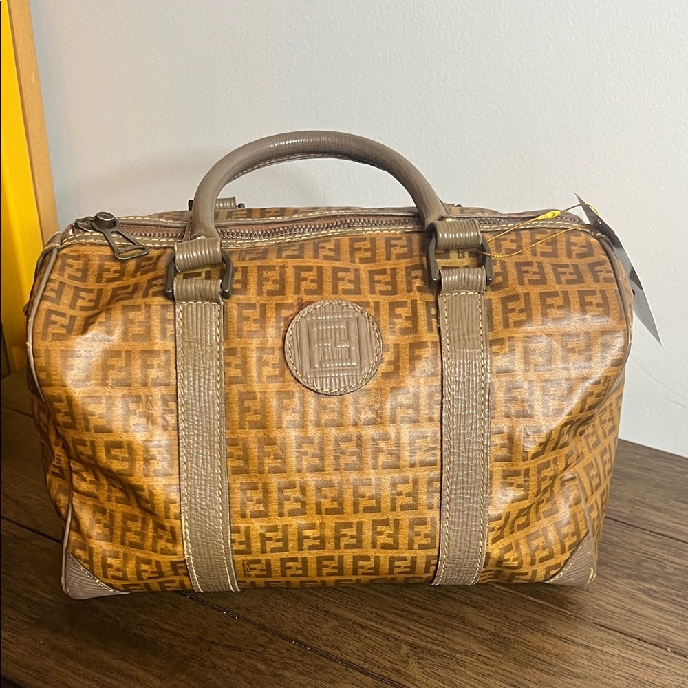 Fendi Tan Monogram Duffel Bag